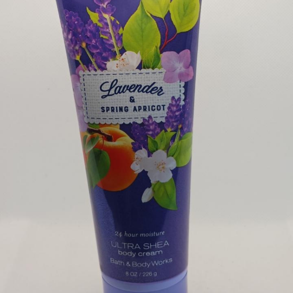Lavender  Spring Apricot Body Cream By Bath And Body Works 8 Oz  95 Full
